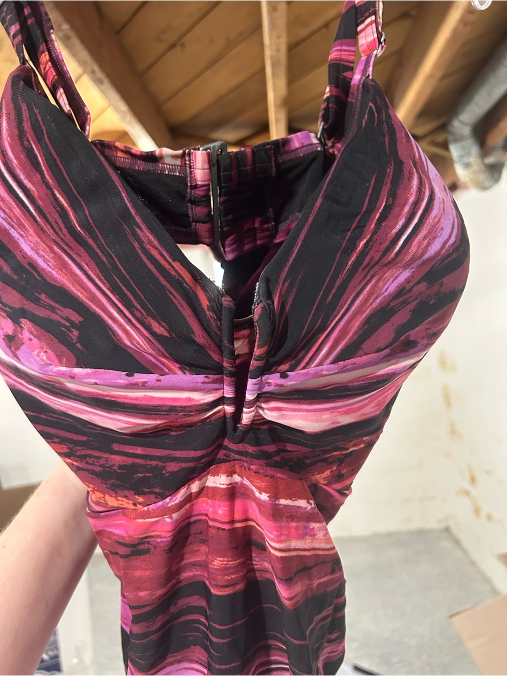 Cacique Black Pink Red Striped Women’s Swimwear